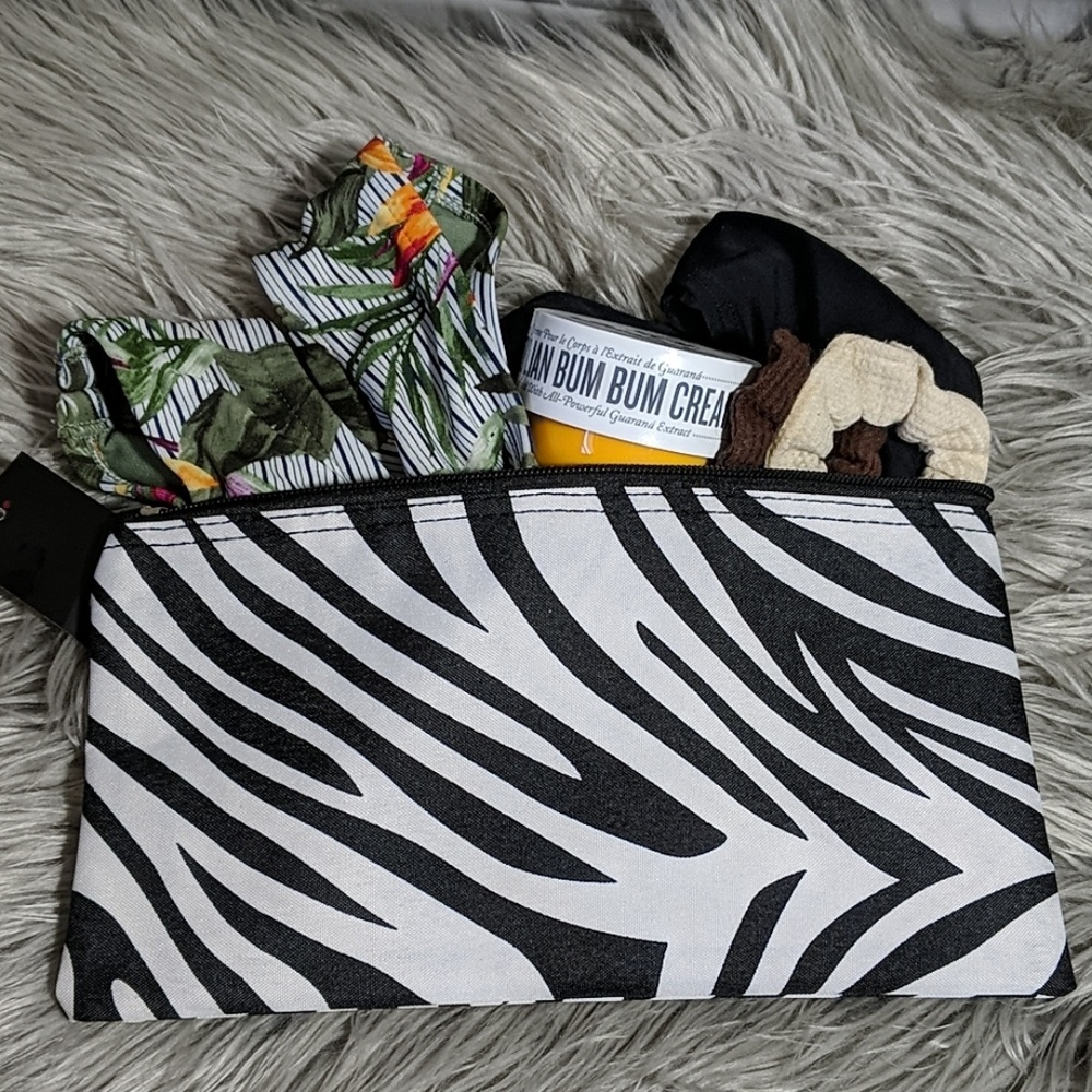 Zebra print makeup wet bag